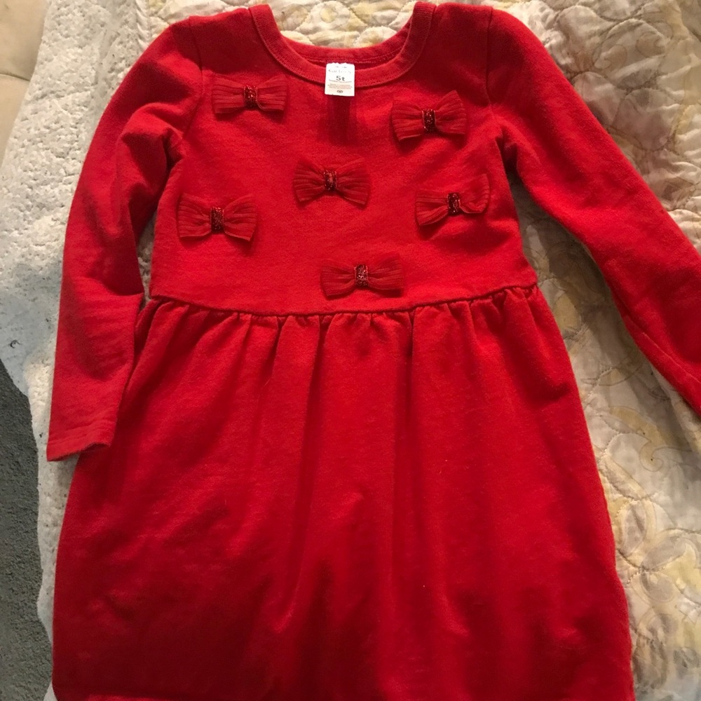 Girls red bow dress 5T